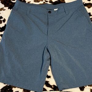 G.H. Bass & Co. Heathered Blue Flat-Front Shorts